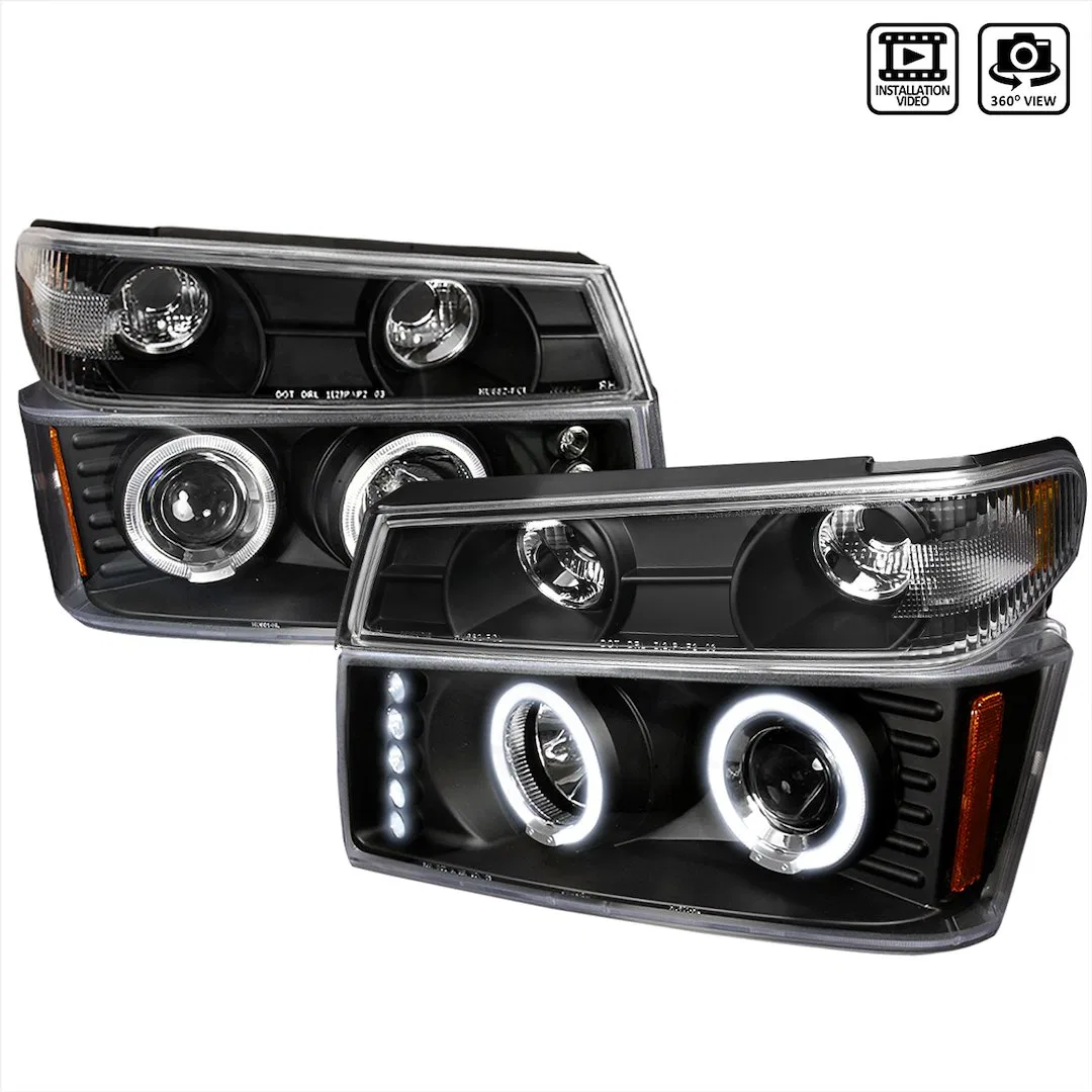 2LCLHP-COL04HJM-TM – SPEC-D TUNIN Headlight Assembly, Halogen Bulb Dual Halo Projector Headlights With Corner Turn Si...